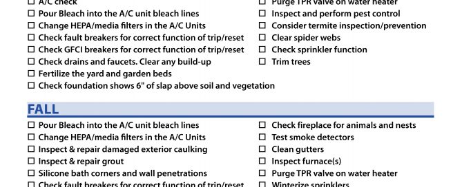 Keep your home in top condition with this Texan Inspection Home Maintenance Check List