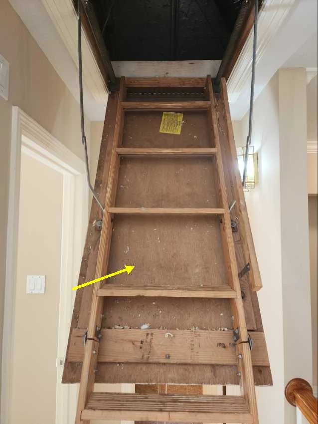 home inspector access attic inspection ladder missing