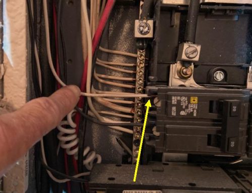 Houston Area Home Inspection Discoveries: Neutral Wire Used as a Hot Wire Electrical Panel