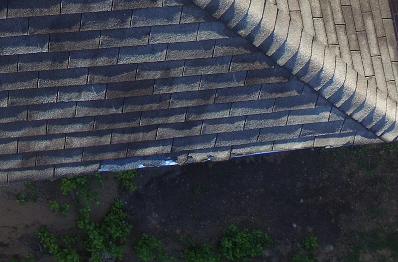 Home Inspections of Roof with Drones - Wind Damage