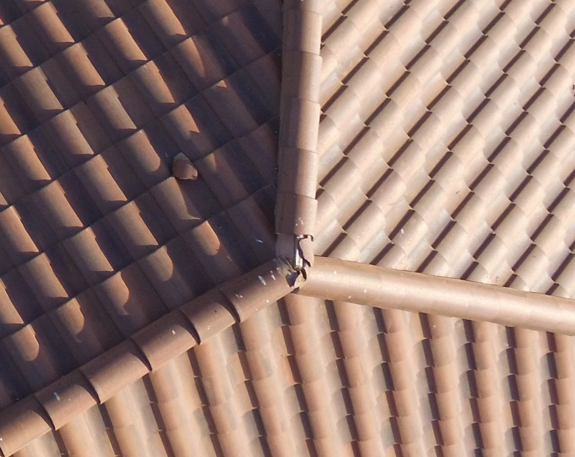 Home Inspections of Roof with Drones - Broken Tiles