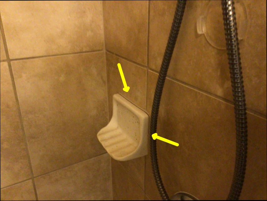 Shower Soap Dish Not Sealed Water Intrusion